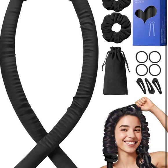 BUNDLE! Hair accessories! High quality heatless curl set, 2 brush/comb set, cap. - Picture 1 of 9